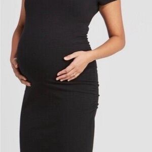 Isabel Maternity by Ingrid & Isabel Black Midi Dress
